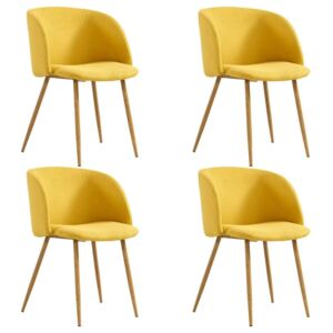 Blagovaonske stolice od tkanine 4 kom žute