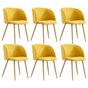 Blagovaonske stolice od tkanine 6 kom žute