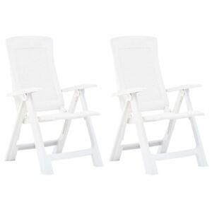 Vrtne nagibne stolice 2 kom plastične bijele