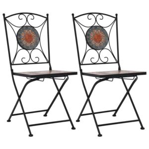 Bistro stolice s mozaikom 2 kom narančasto-sive