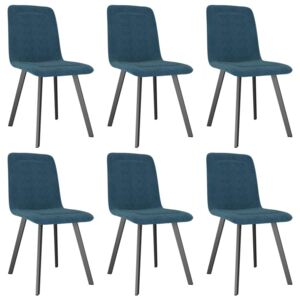 Blagovaonske stolice 6 kom plave baršunaste