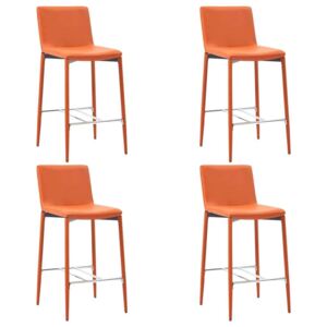 Barske stolice od umjetne kože 4 kom narančaste