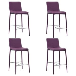 Barske stolice od umjetne kože 4 kom ljubičaste