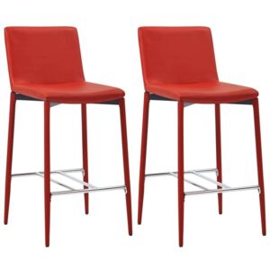 Barske stolice od umjetne kože 2 kom crvene