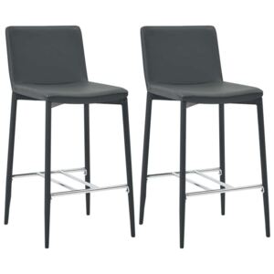 Barske stolice od umjetne kože 2 kom sive