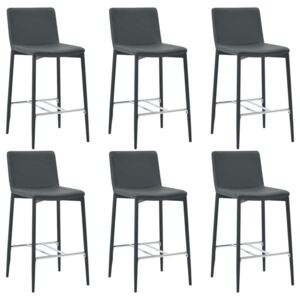 Barske stolice od umjetne kože 6 kom sive