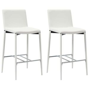 Barske stolice od umjetne kože 2 kom bijele
