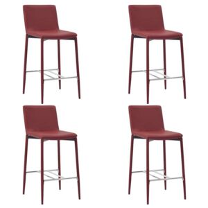 Barske stolice od umjetne kože 4 kom crvena boja vina