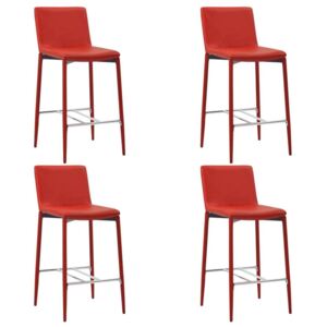 Barske stolice od umjetne kože 4 kom crvene