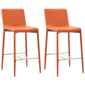 Barske stolice od umjetne kože 2 kom narančaste