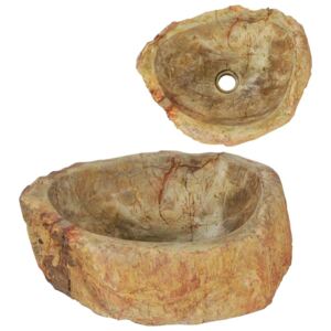 Umivaonik od fosilnog kamena 45 x 35 x 15 cm krem