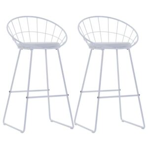 Barske stolice od umjetne kože 2 kom bijele