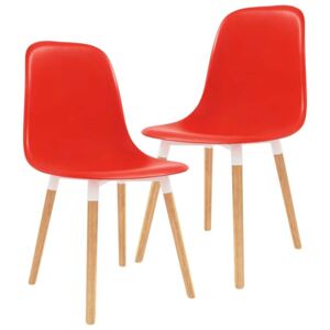 Blagovaonske stolice 2 kom crvene plastične