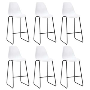 Barske stolice 6 kom bijele plastične