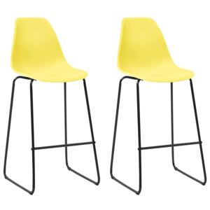 Barske stolice 2 kom žute plastične