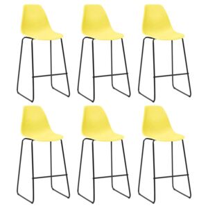 Barske stolice 6 kom žute plastične