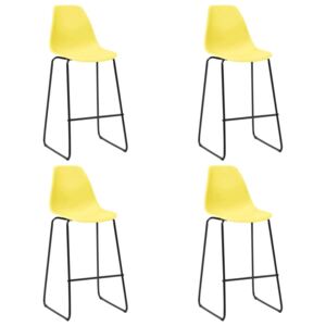 Barske stolice 4 kom žute plastične
