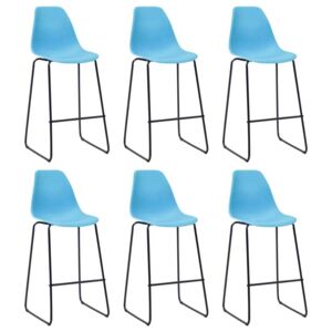 Barske stolice 6 kom plave plastične