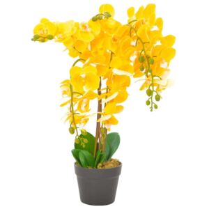 Umjetna orhideja s posudom žuta 60 cm