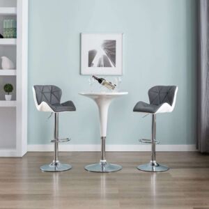 Barski stolac od umjetne kože sivi