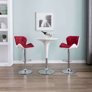 Barski stolac od umjetne kože crvena boja vina