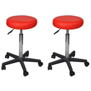 Uredski stolci od umjetne kože 2 kom crveni 35 5 x 98 cm