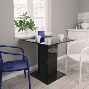 Blagovaonski stol visoki sjaj crni 80 x 80 x 75 cm od iverice
