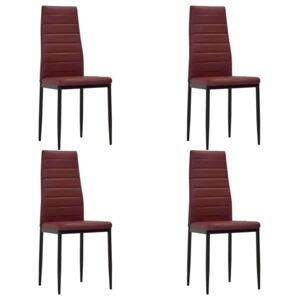 Blagovaonske stolice od umjetne kože 4 kom bordo crvene