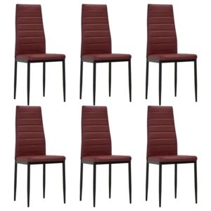 Blagovaonske stolice od umjetne kože 6 kom bordo crvene