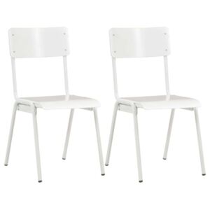 Blagovaonske stolice 2 kom bijele od masivne iverice i čelika
