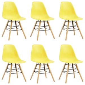 Blagovaonske stolice od plastike 6 kom žute
