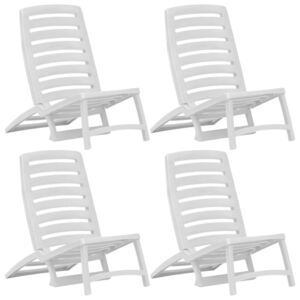 Sklopive stolice za plažu 4 kom plastične bijele