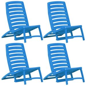 Sklopive stolice za plažu 4 kom plastične plave