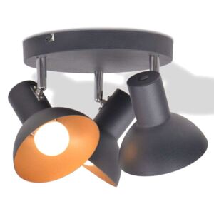 Stropna svjetiljka za 3 žarulje E27 crno-zlatna
