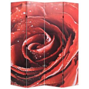 Sklopiva sobna pregrada sa slikom crvene ruže 160 x 170 cm