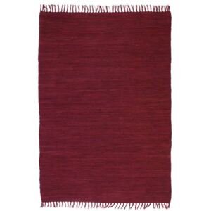 Ručno tkani tepih Chindi od pamuka 80x160 cm bordo