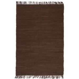 Ručno tkani tepih Chindi od pamuka 80 x 160 cm smeđi