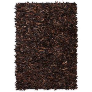 Čupavi tepih od prave kože 80x160 cm smeđi