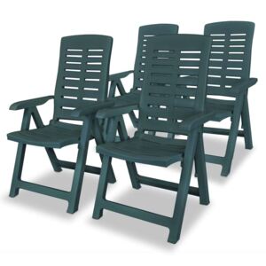 Podesive vrtne stolice 4 kom plastične zelene