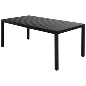 Vrtni stol crni 185 x 90 x 74 cm aluminijum i WPC