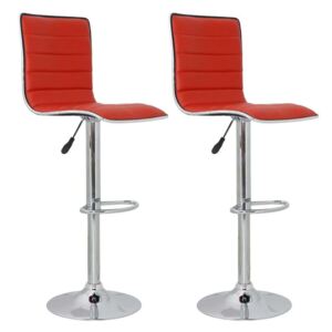 Barski stolci od umjetne kože 2 kom crveni