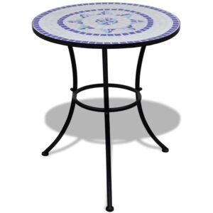 Bistro stol plavo bijeli 60 cm mozaik