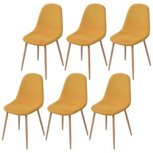 Blagovaonske stolice od tkanine 6 kom žute