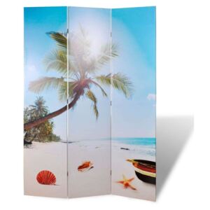 Sklopiva sobna pregrada s uzorkom plaže 120 x 170 cm