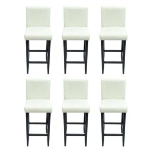 Barske stolice od umjetne kože 6 kom bijele