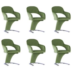 Blagovaonske stolice 6 kom zelene baršunaste
