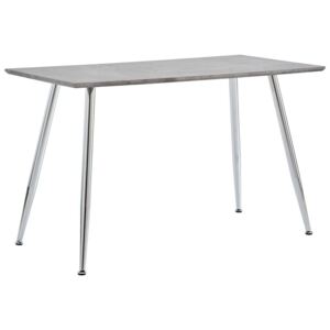 Blagovaonski stol boja betona i srebrna 120 x 60 x 74 cm MDF