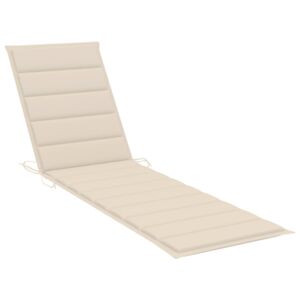 VidaXL Jastuk za ležaljku za sunčanje krem 200 x 50 x 4 cm od tkanine