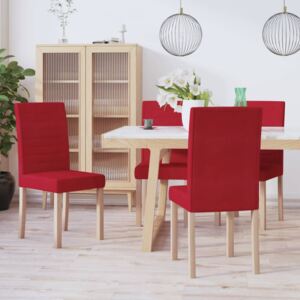 VidaXL Blagovaonske stolice od tkanine 4 kom crvena boja vina