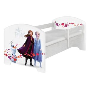 Dječji krevet s ogradicom- Ledeno kraljevstvo 2 - dekor norveški bor Oskar Bed Frozen 140x70 cm krevet + skladišni prostor